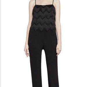BCBGMAXAZRIA Black Fringe Jumpsuit